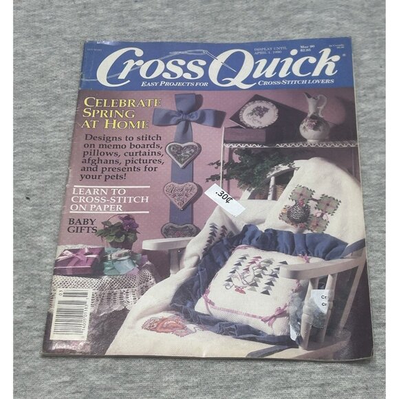 Cross Quick Magazine Baby Gifts, Learn to Cross Stitch on Paper April 1990 Paper - Picture 1 of 13